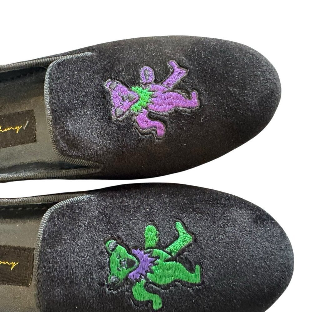 May Anthony Limited Edition Grateful Dead Black Velvet Loafers w/ Dancing Bears - Picture 14 of 14